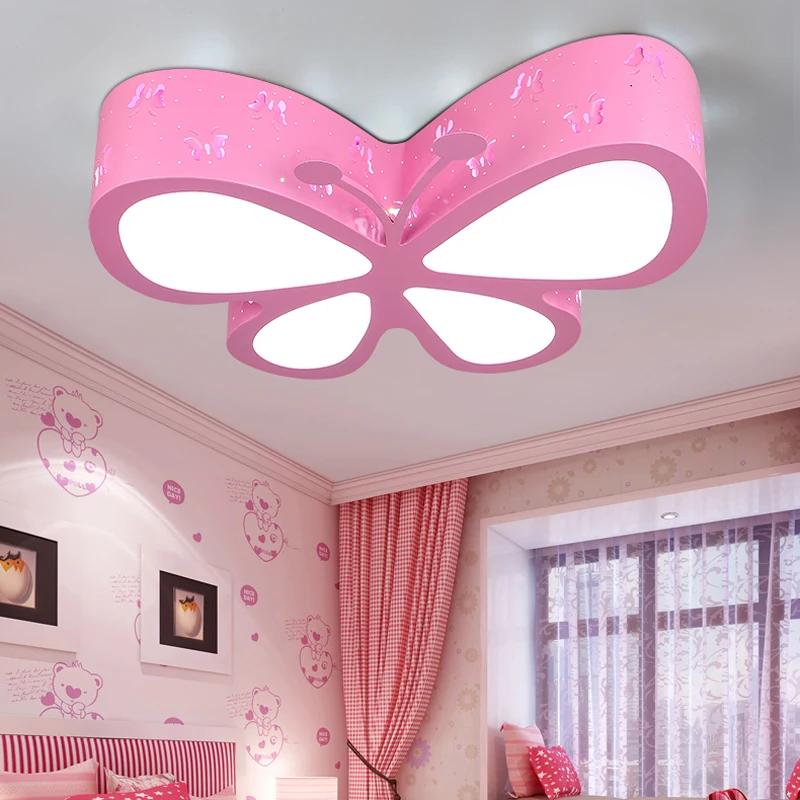 모던 심플 어린이 침실 다채로운 나비 중공 철 LED 천장 램프, 홈 데코 식당 아크릴 천장 조명